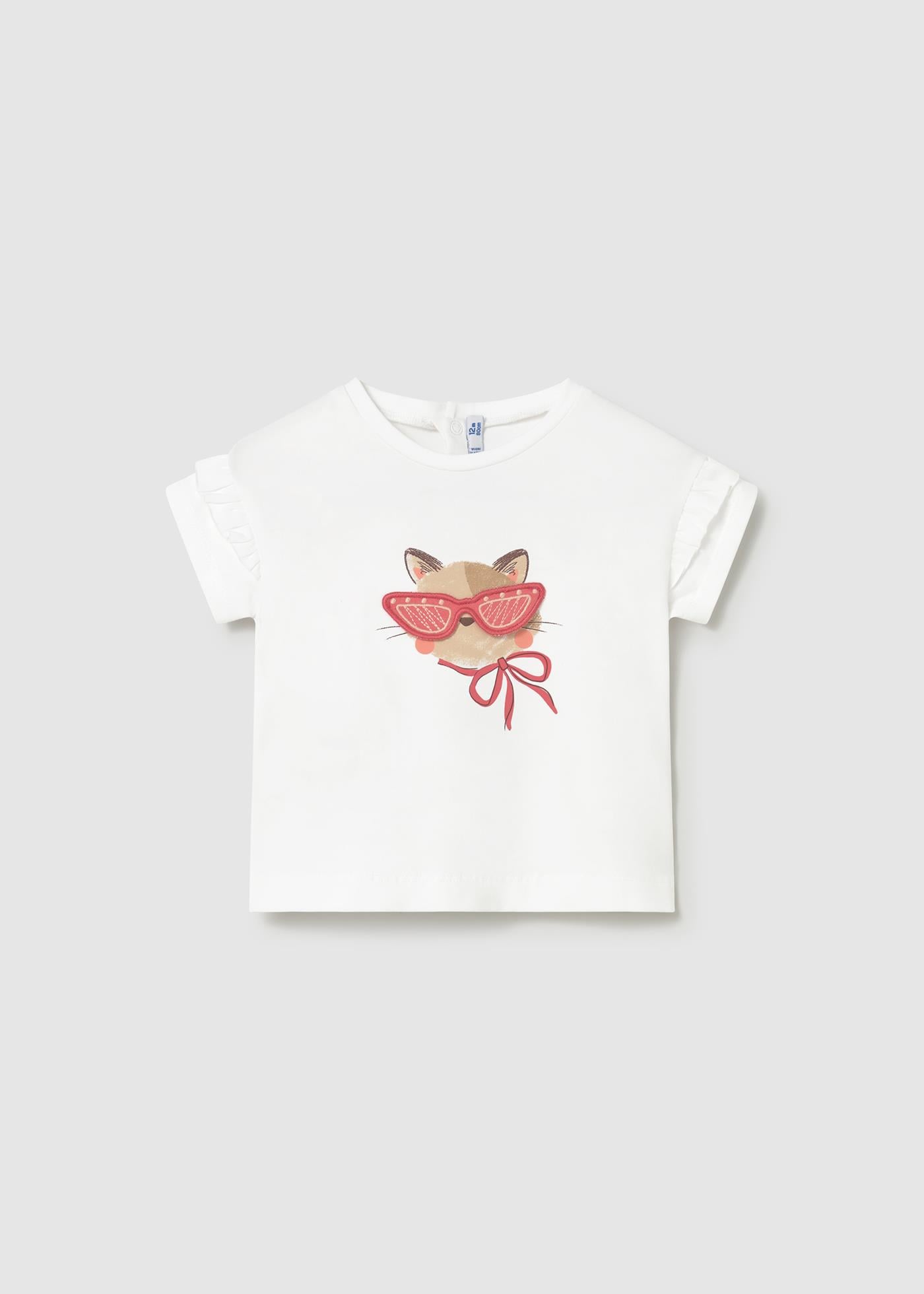 Mayoral Kız Bebek Baskılı Tshirt Beyaz