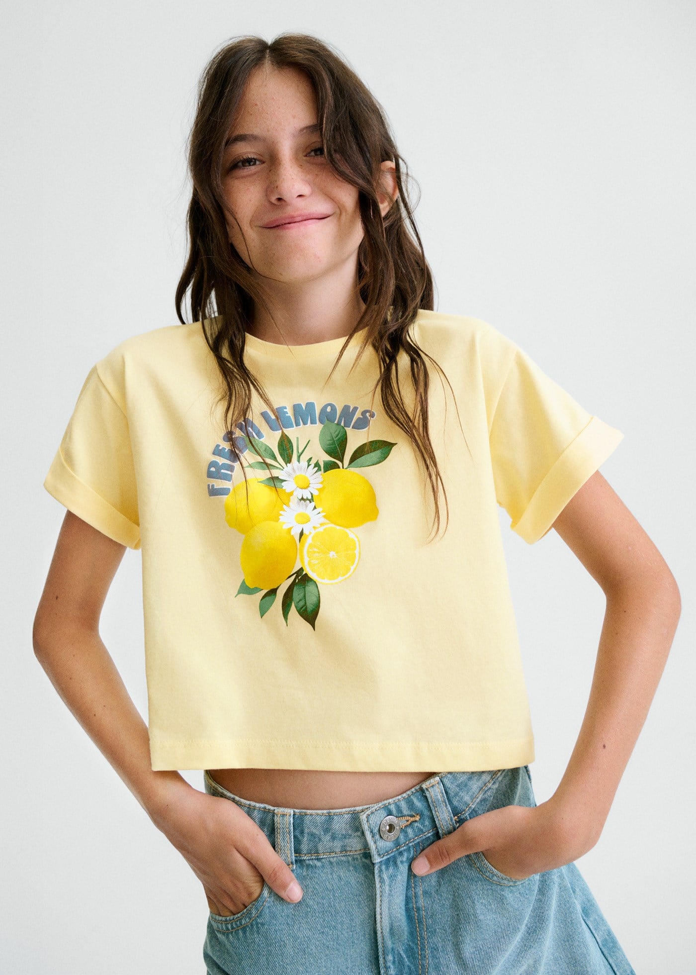 Mayoral Kız Çocuk Baskılı Tshirt Sarı