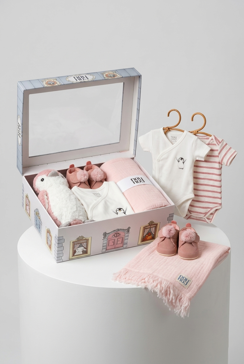 Uyku Arkadaşlı Bebek Hediyelik Set Pembe