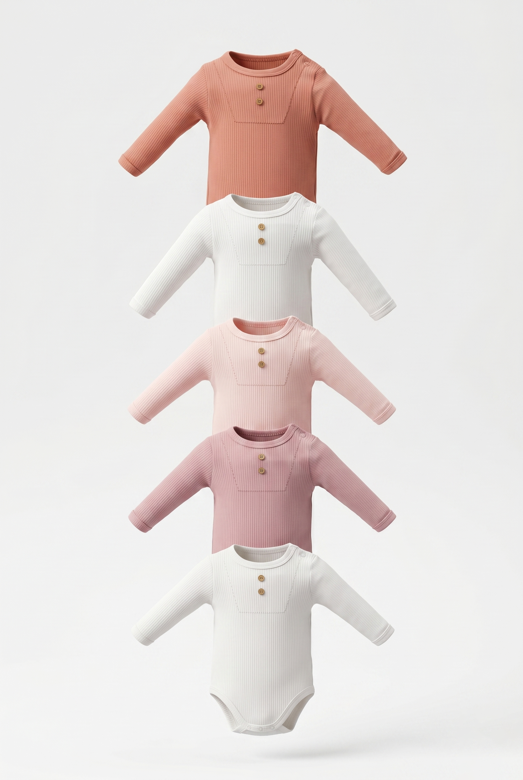 Kız Bebek Uzun Kol Çıtçıtlı Body Seti Pembe