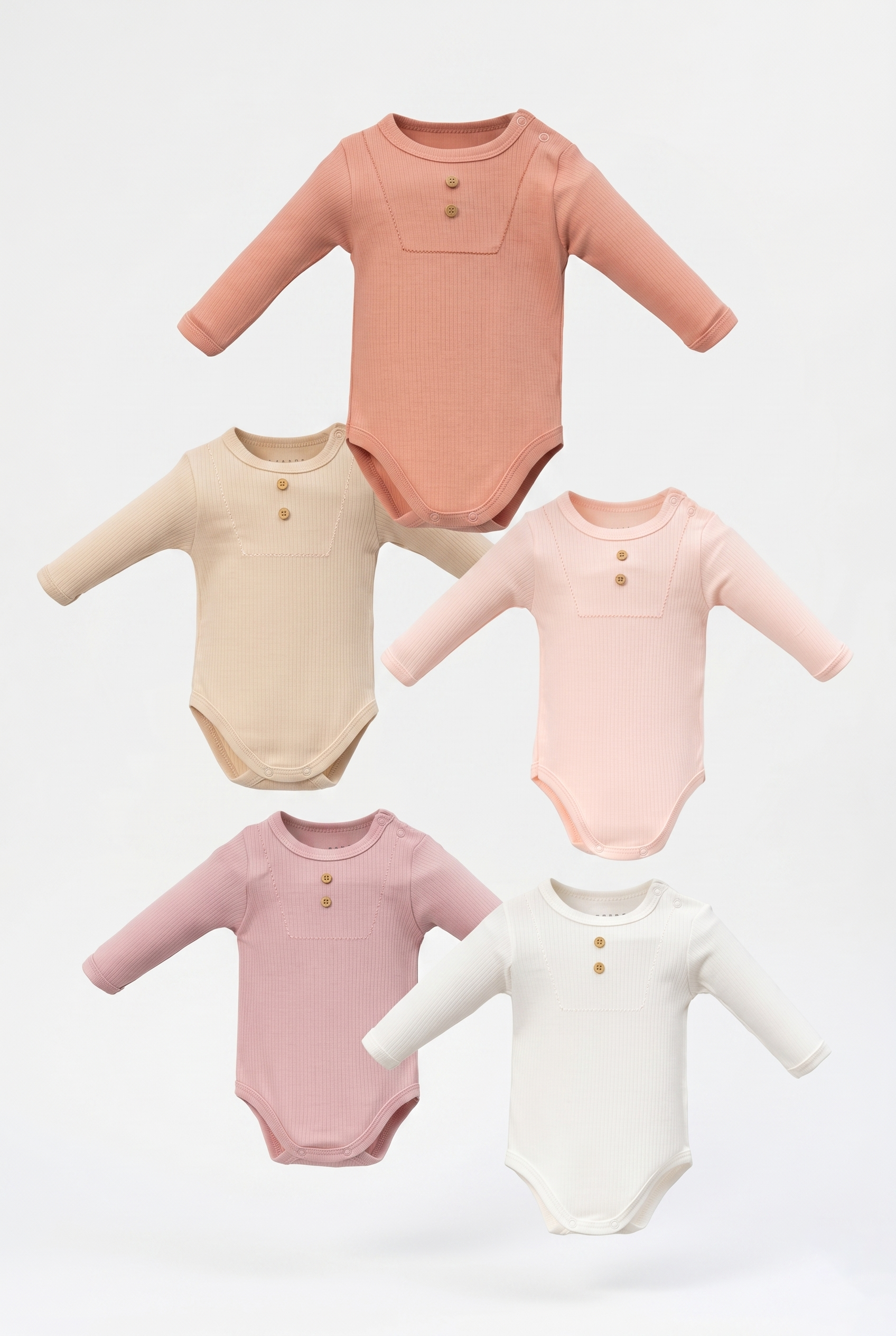 Kız Bebek Uzun Kol Çıtçıtlı Body Seti Pembe