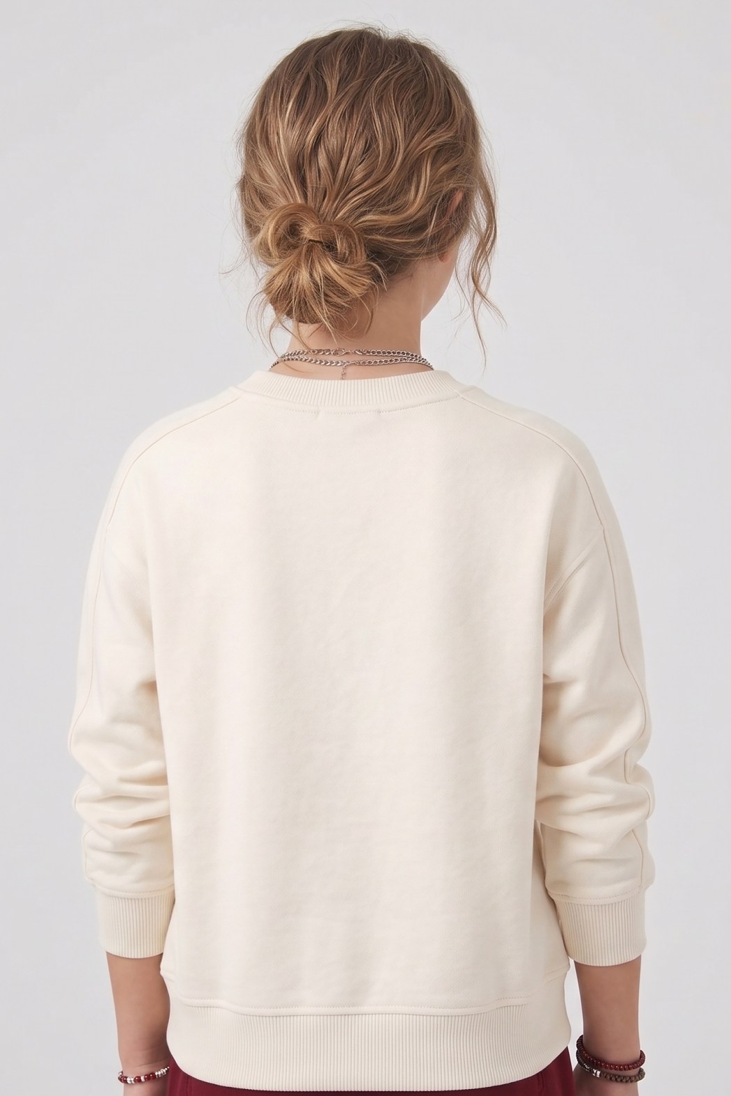 9-14 Yaş Kız Çocuk Cool Day Dog Üç İplik Sweatshirt Krem