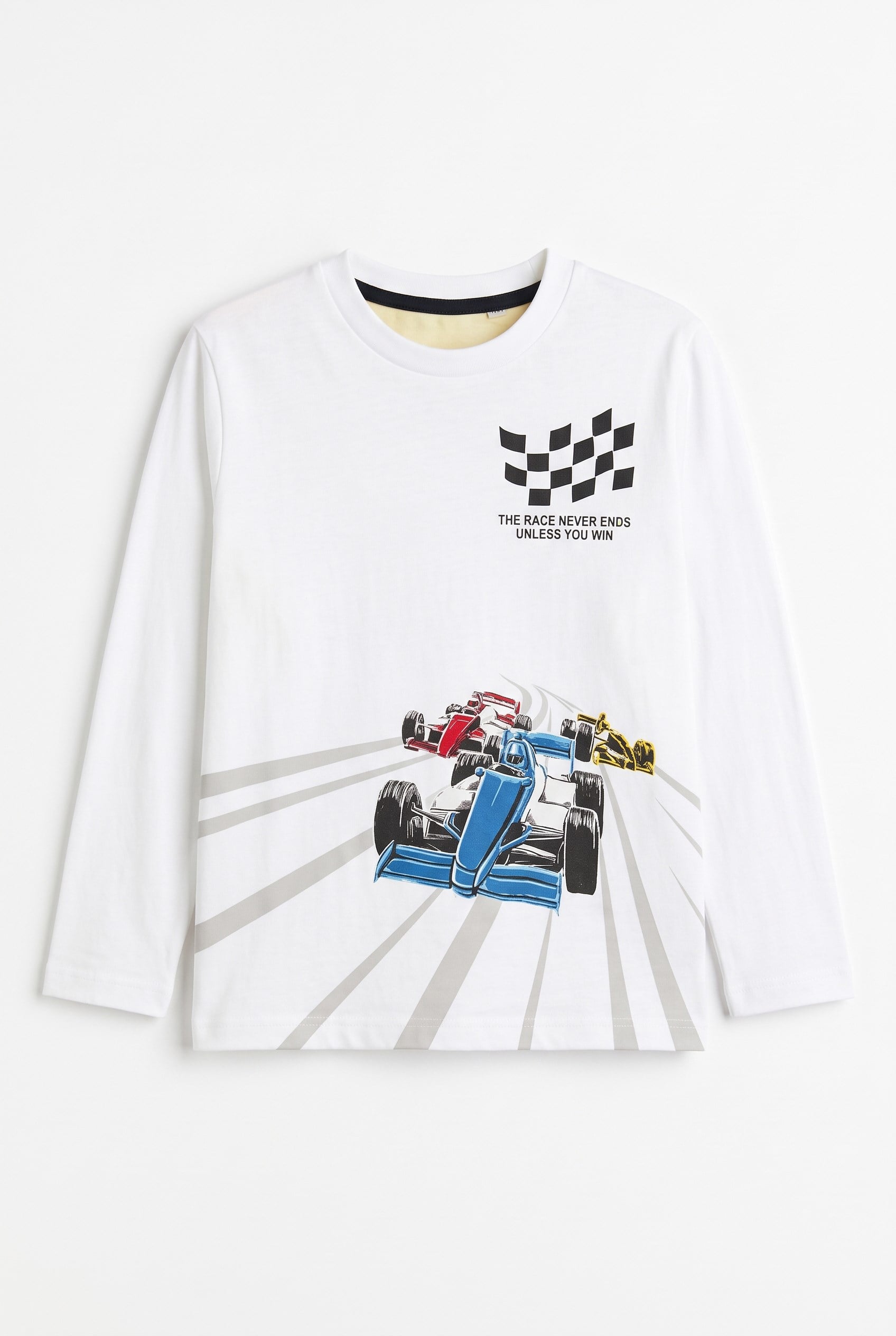 2-10 Yaş Erkek Çocuk Racer Penye Sweatshirt Beyaz
