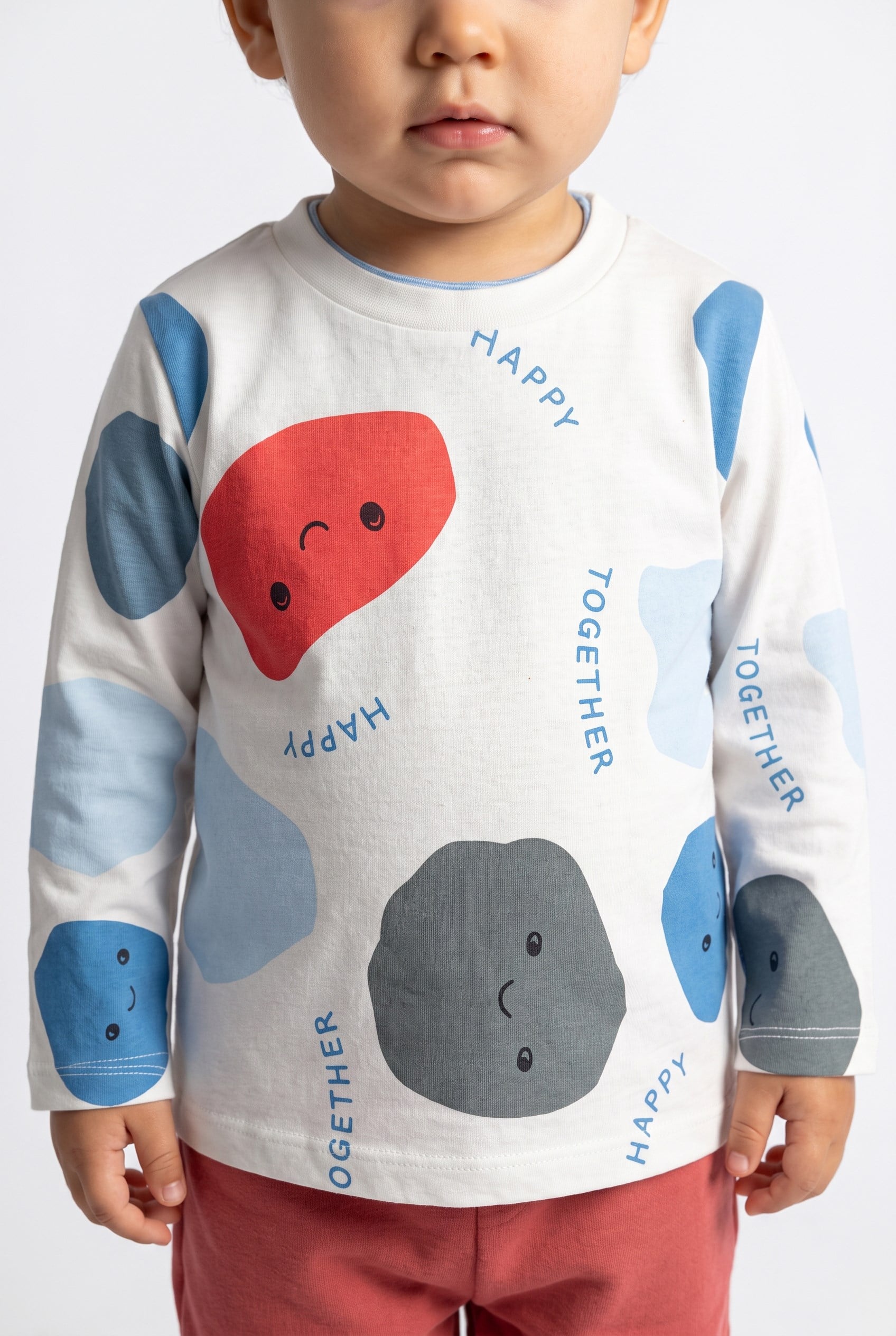 1-6 Yaş Erkek Çocuk Hapy Together Penye Sweatshirt Gri