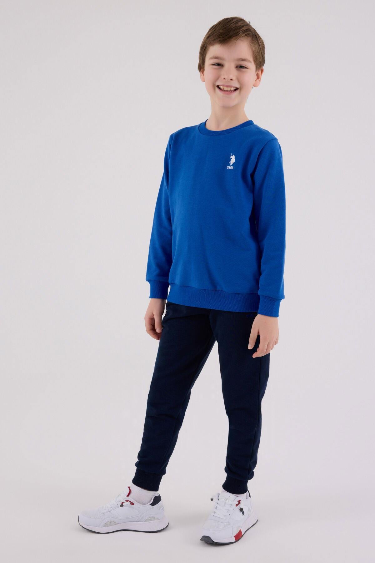 U.S. Polo Assn. Erkek Çocuk Üç İplik Şardonsuz Eşofman Takım Mavi