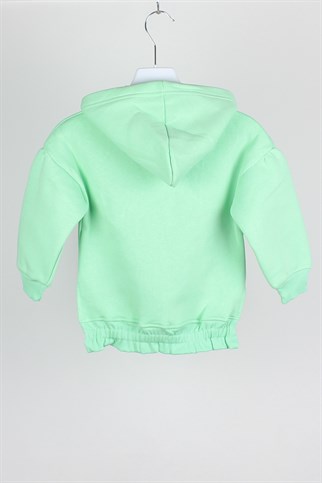 4-14 Yaş Escabel Kız Çocuk Salash Kesim Kapişonlu Sweatshirt Yeşil