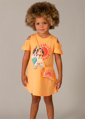 Mayoral Kız Çocuk Penye Elbise Ve Çanta Turuncu