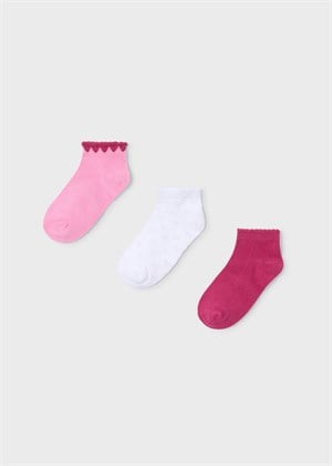 Mayoral Kız Çocuk Üçlü Soket Çorap Set Pembe