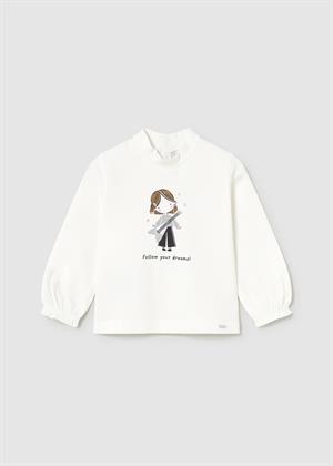 Mayoral Kız Bebek Manşet Kollu Sweatshirt Krem