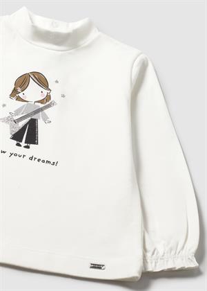 Mayoral Kız Bebek Manşet Kollu Sweatshirt Krem
