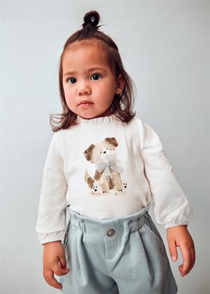 Mayoral Kız Bebek Balon Kol Sweatshirt Krem
