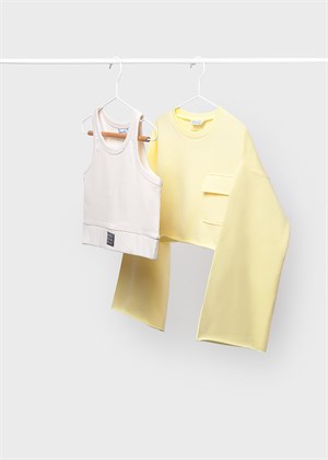 Mayoral Kız Çocuk Sweatshirt Ve Body Set Sarı