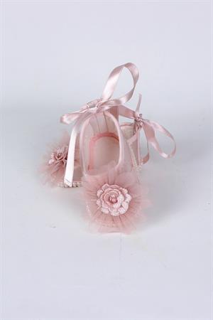 0-9 Ay Kız Bebek Dantel Çiçekli Patik Ayakkabı