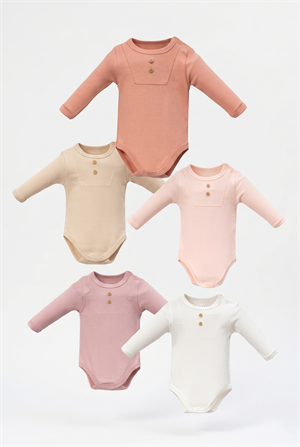 Kız Bebek Uzun Kol Çıtçıtlı Body Seti Pembe