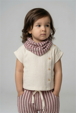 Erkek Bebek Müslin Gömlek Pantolon Ve Kaşkol Set Bordo