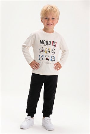1-7 Yaş Erkek Çocuk Mood Of Day Penye Sweatshirt Bej