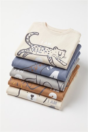 1-6 Yaş Erkek Bebek My Age Rakamlı Tshirt Gri
