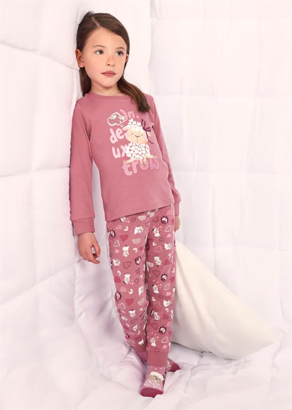 3-9 Yaş Mayoral Kız Çocuk Pijama Takımı Uzun Kollu