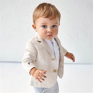 Mayoral Erkek Bebek Keten Blazer Ceket Krem - Cslkids