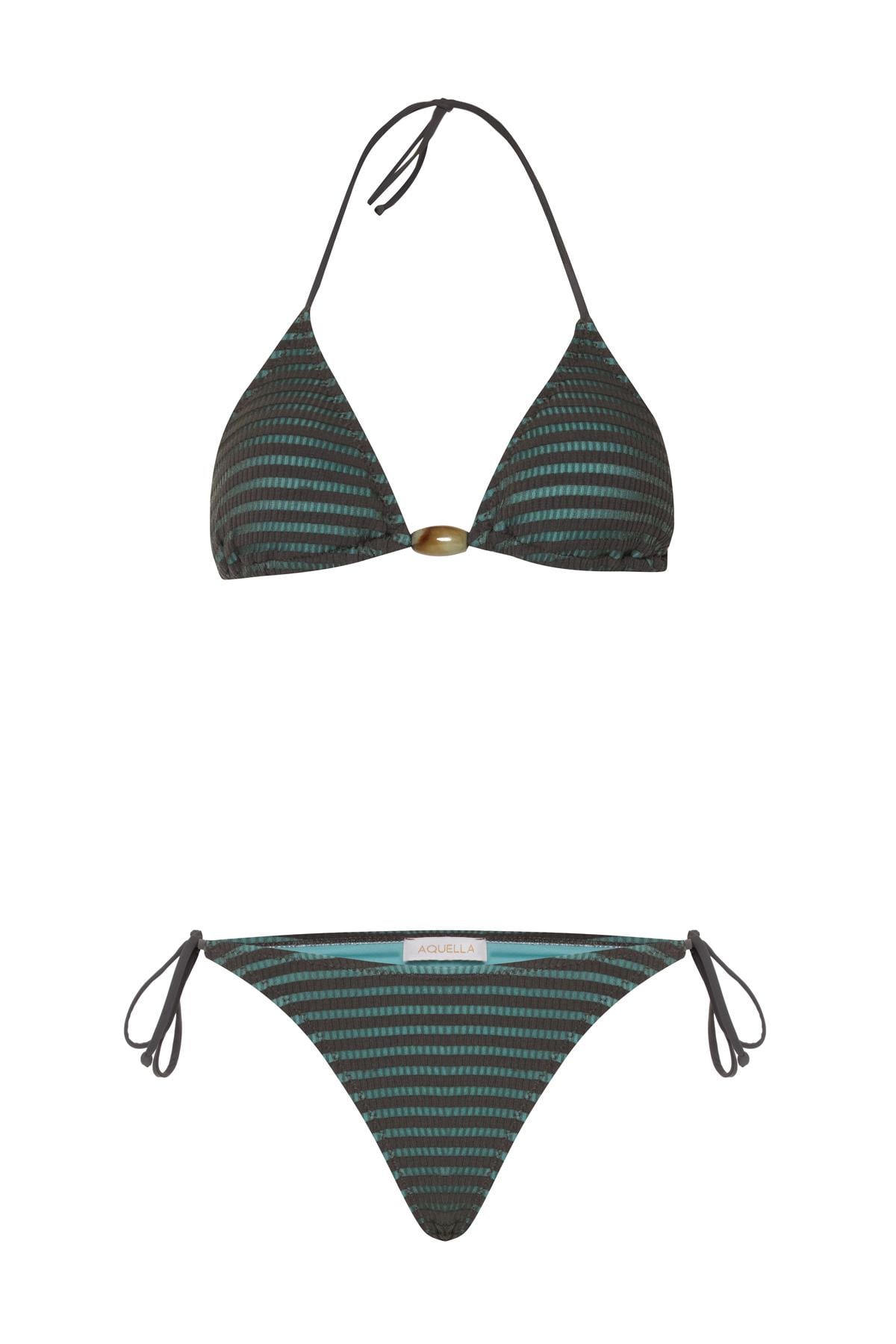 Boncuk Aksesuarlı Üçgen Bikini