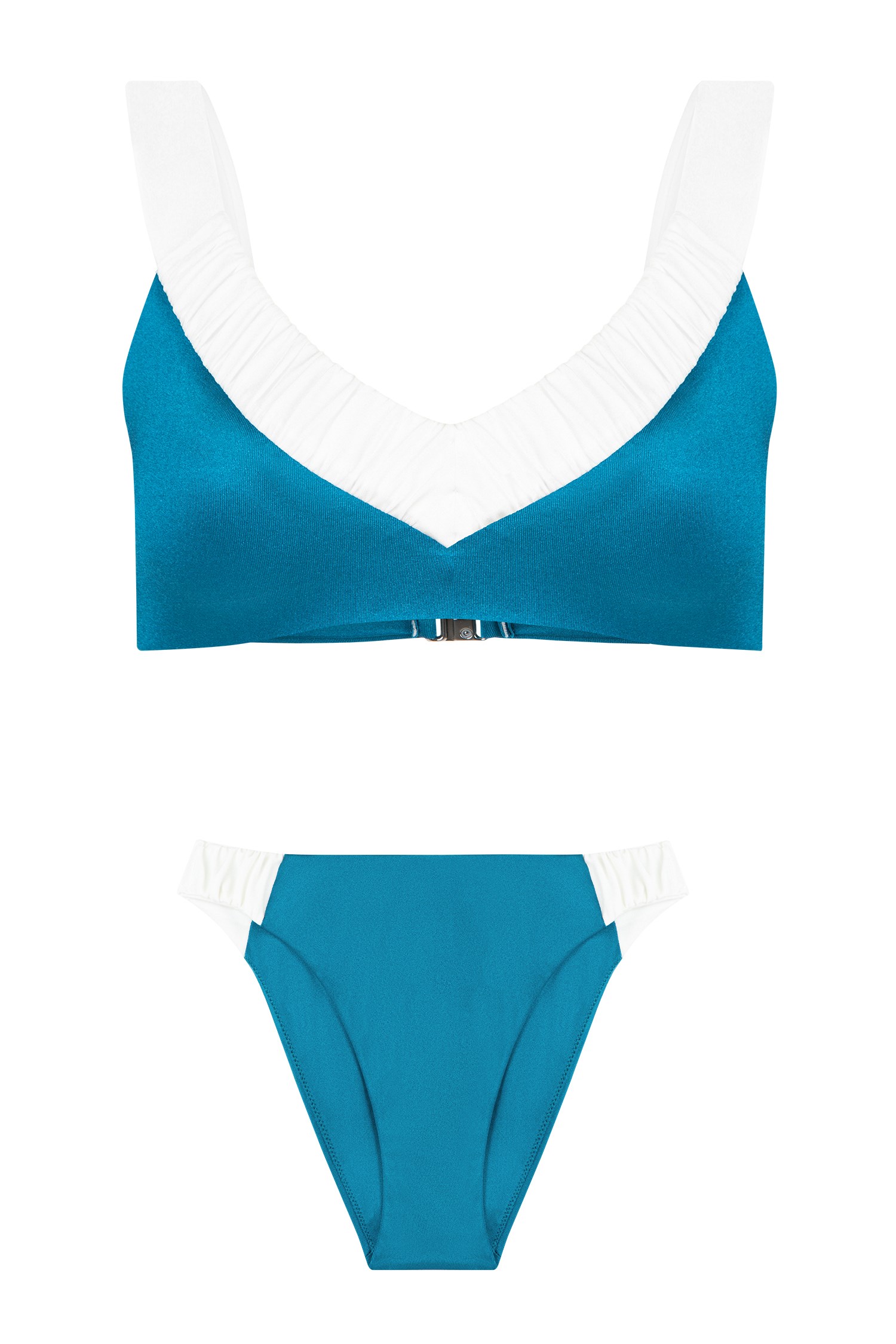 Büzgü Detaylı Petrol Bikini Takım