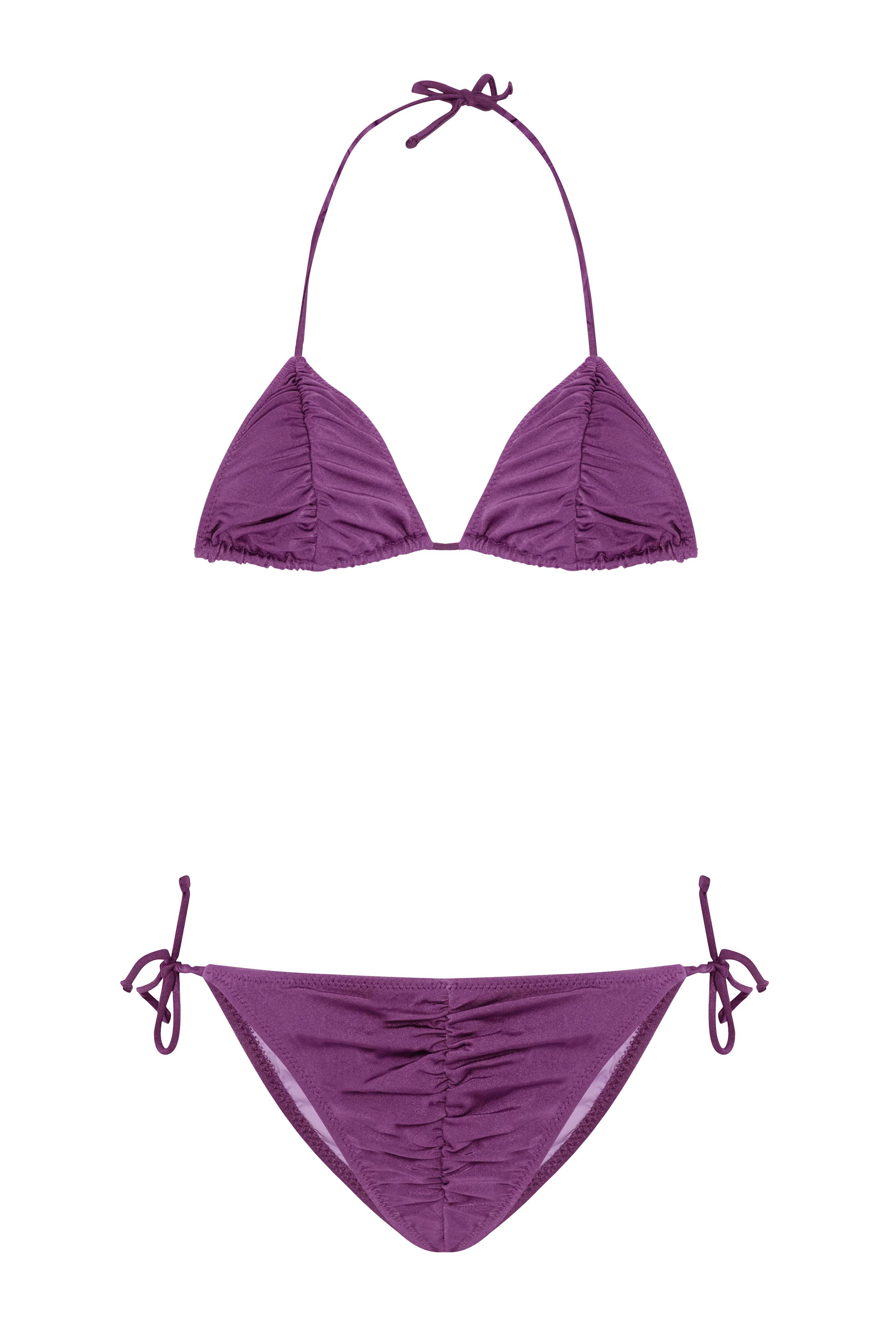 Büzgülü Üçgen Bikini Takım