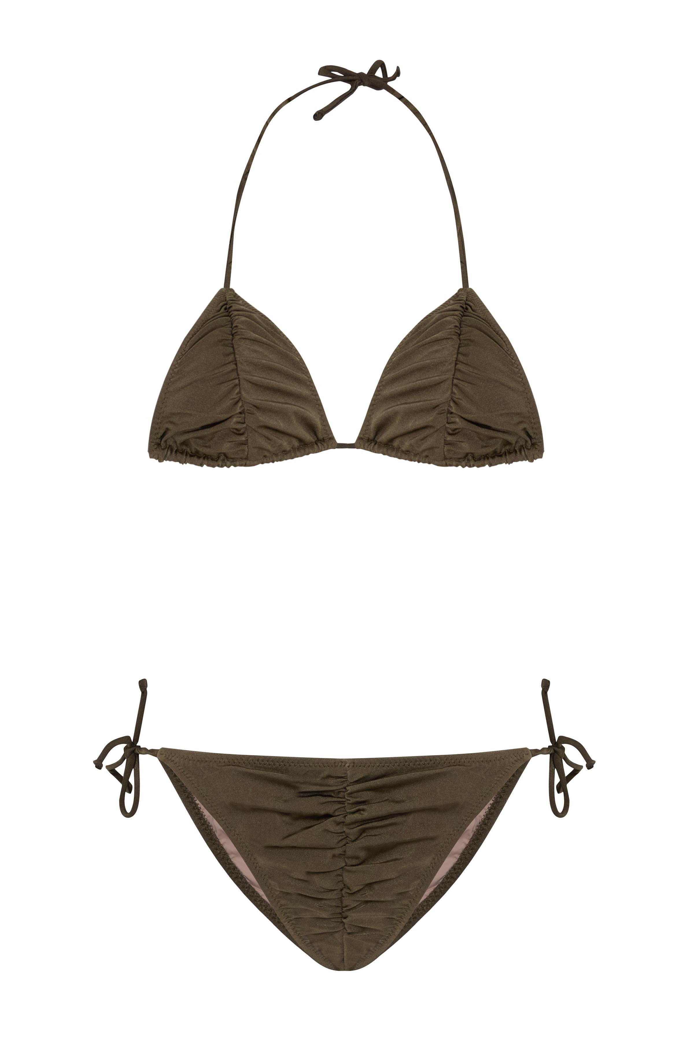Büzgülü Üçgen Bikini Takım