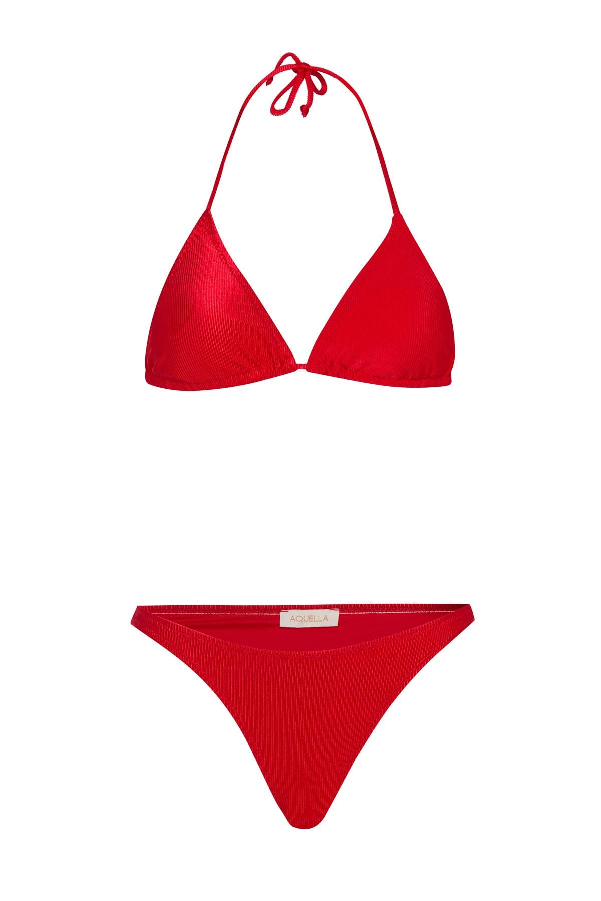 Dokulu Kırmızı Üçgen Bikini