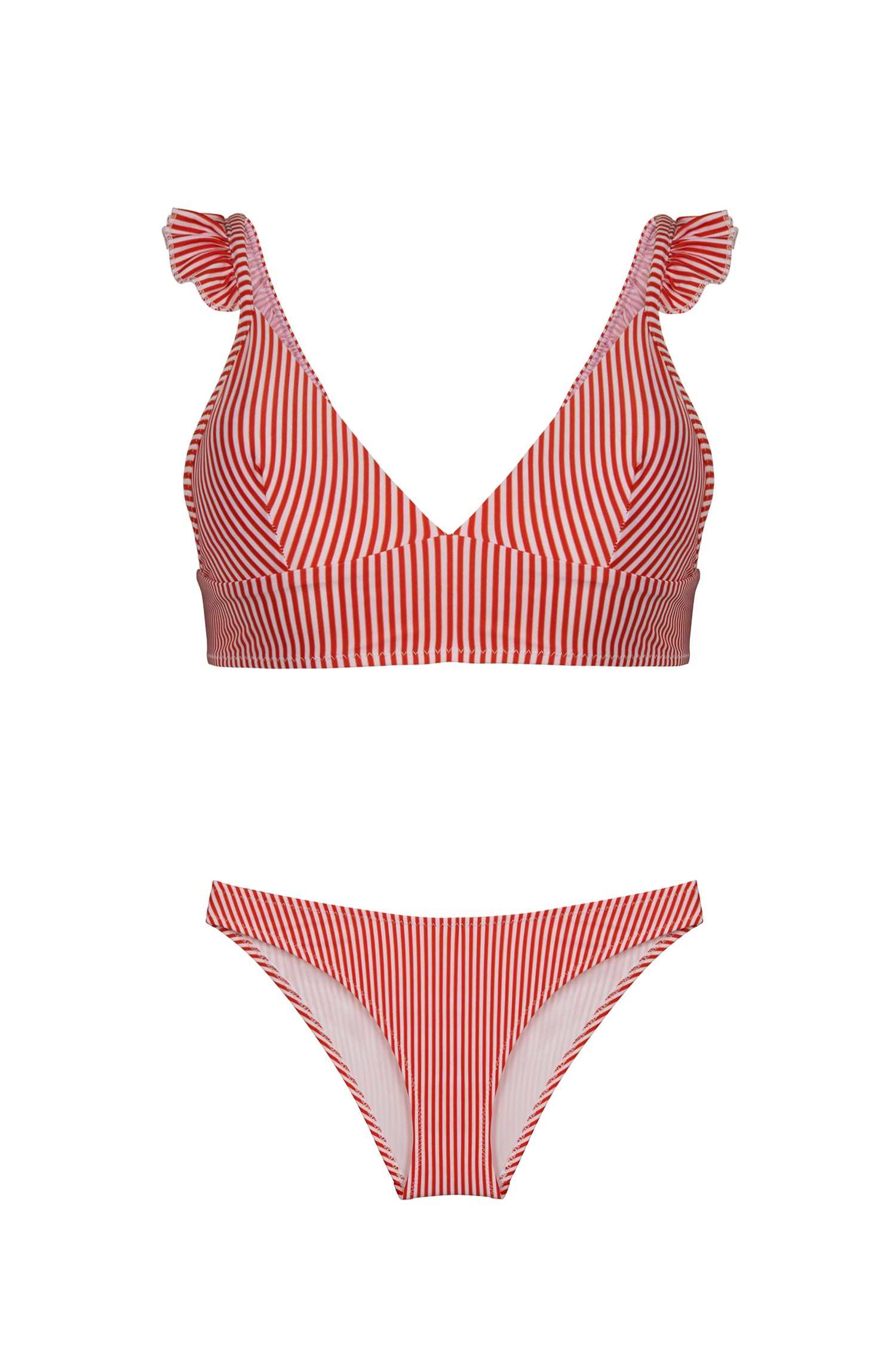 Fırfırlı Üçgen Bikini Takım