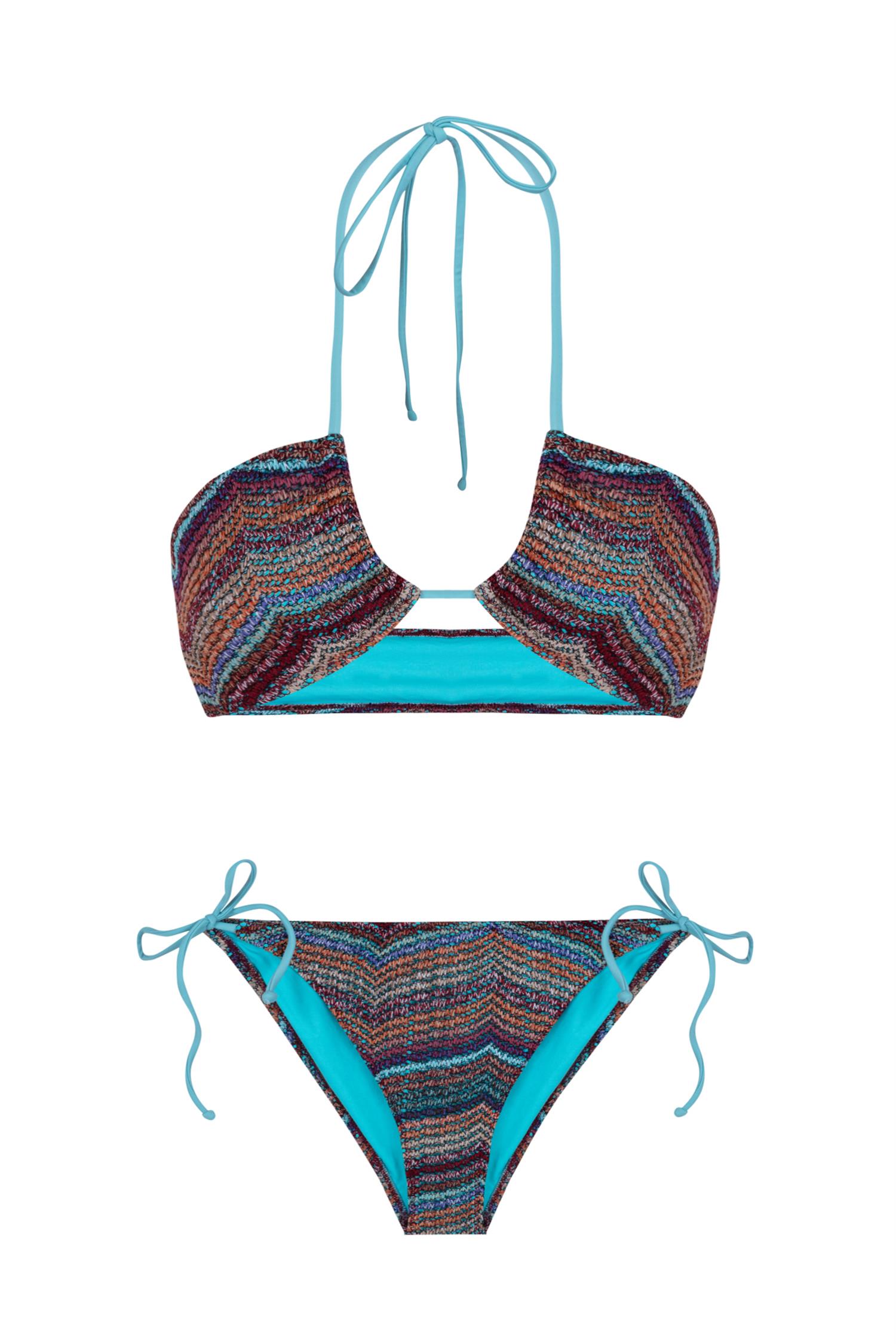 Halter Yaka Triko Bikini Takım
