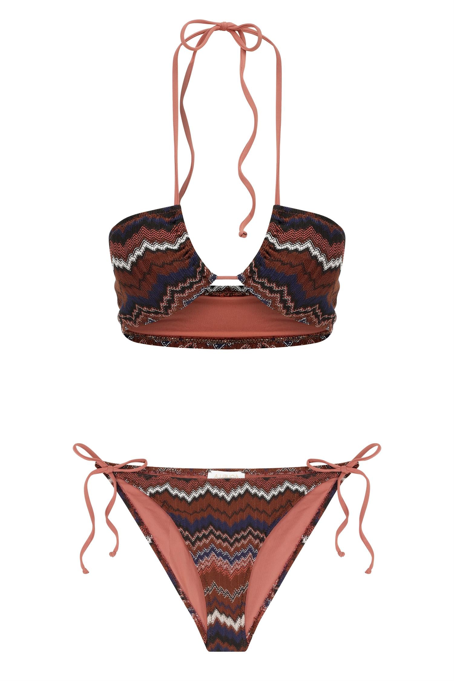Halter Yaka Triko Bikini Takım
