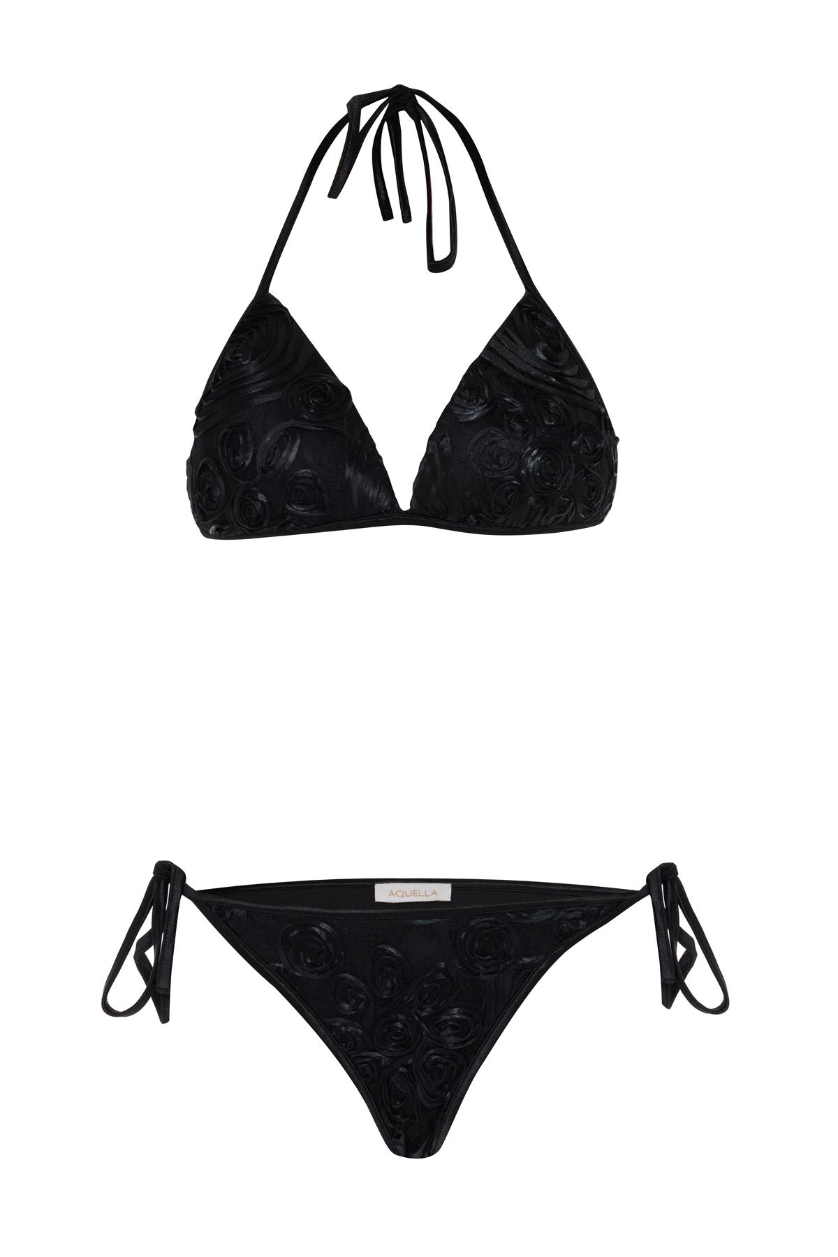 Kaplı Siyah Üçgen Bikini