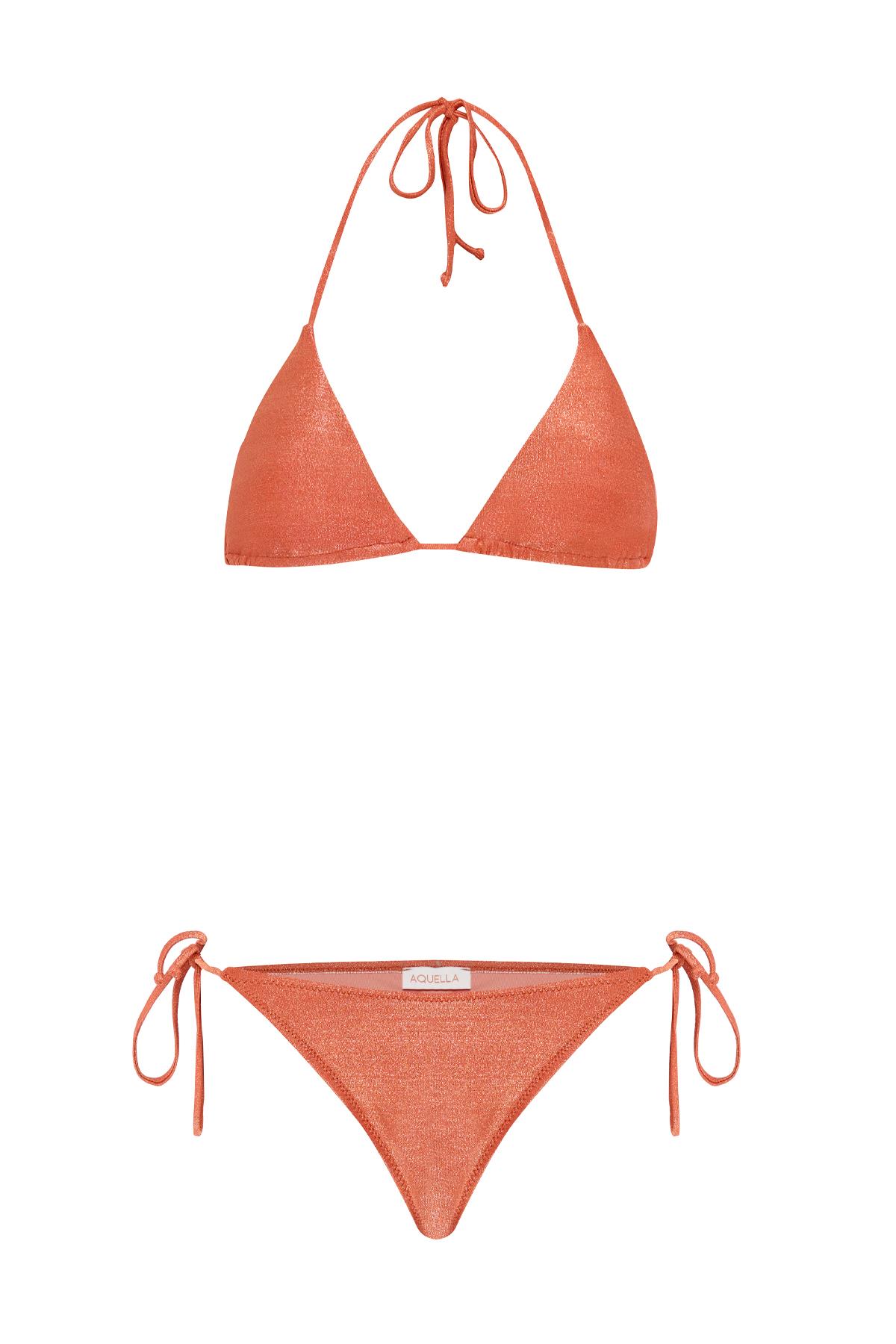 Lurex Tarçın Üçgen Bikini Takım