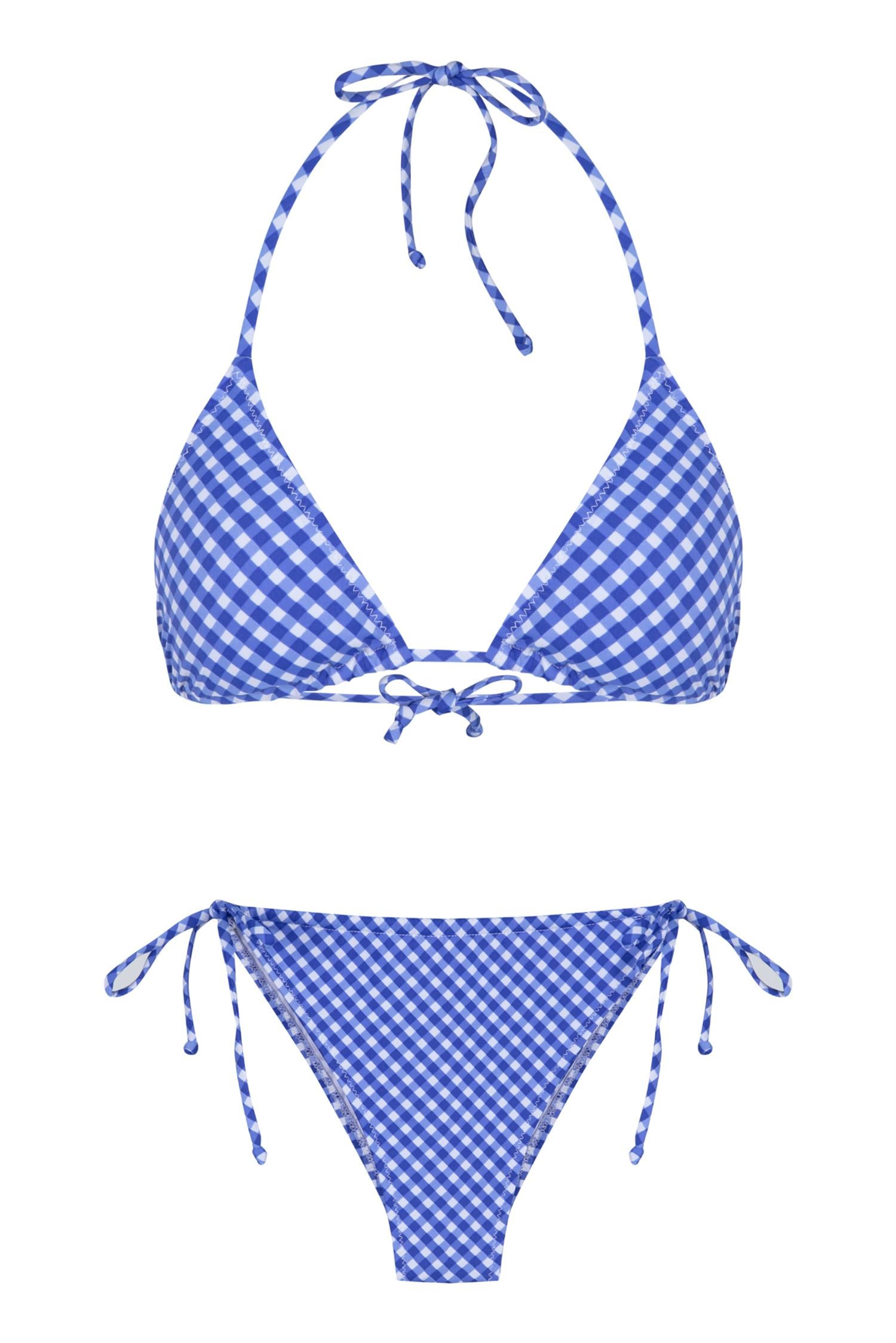 Renkli Desenli Üçgen Bikini Takım