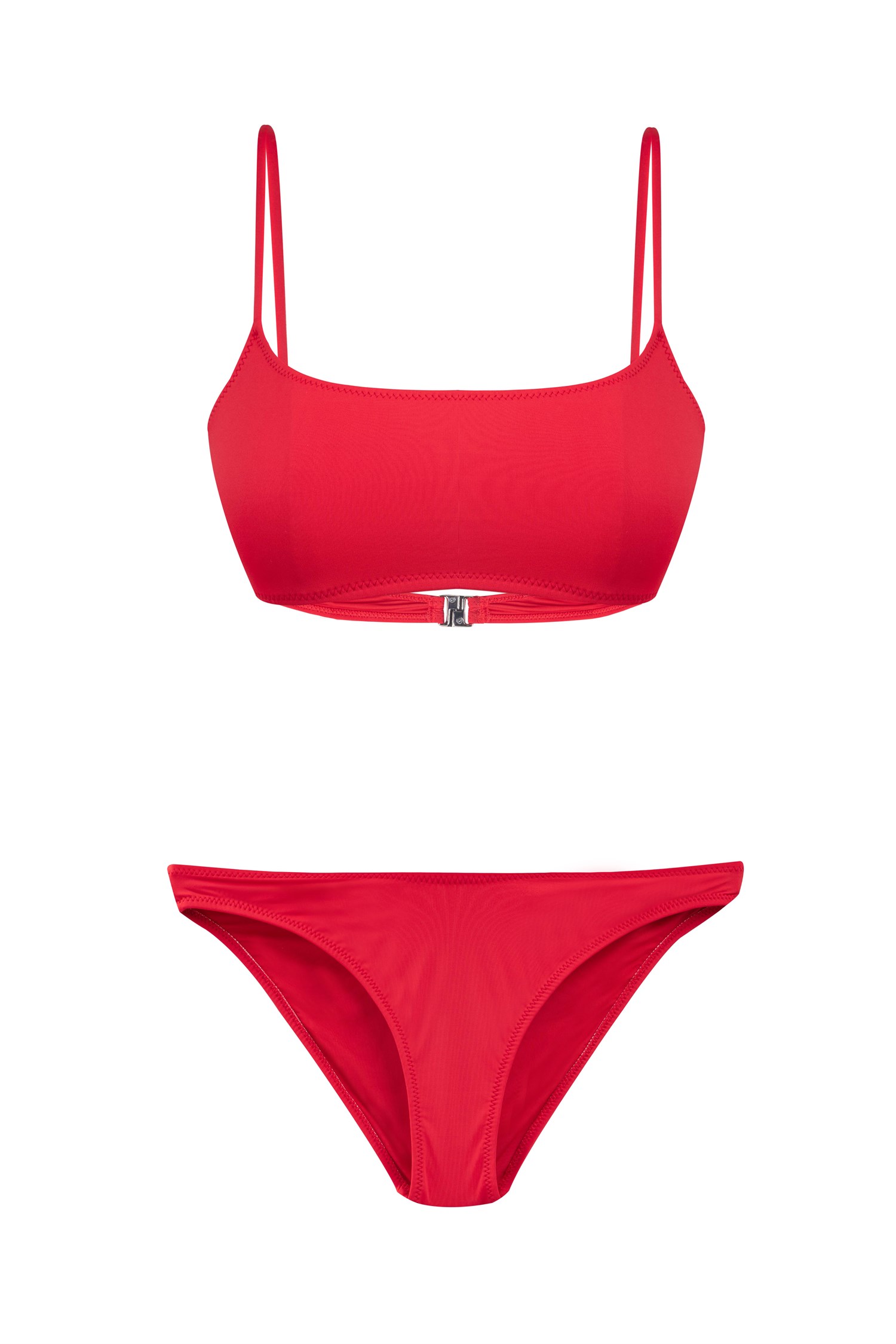 Straplez Kırmızı Bikini Takım