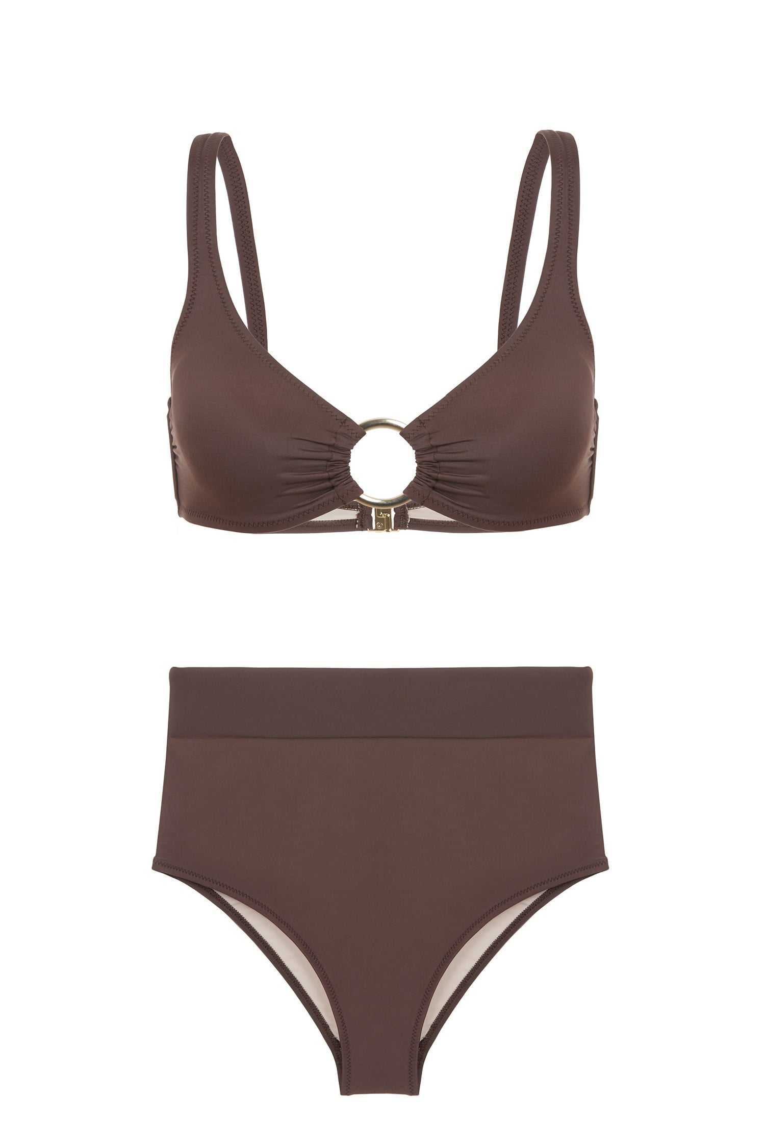 Tokalı Kahverengi Nadide Bikini Takım