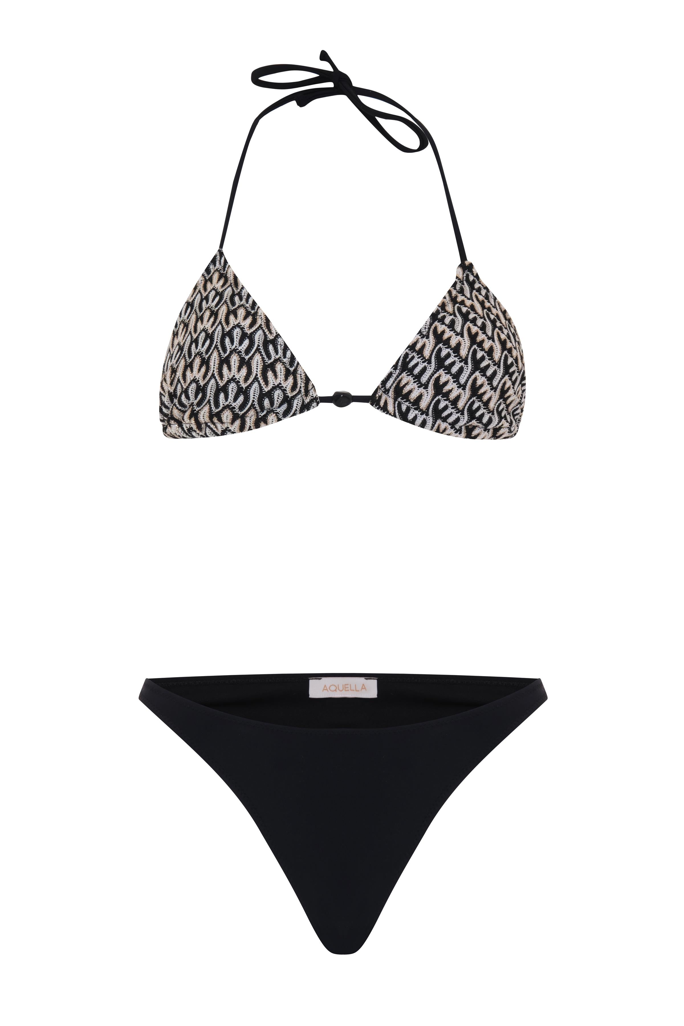 Triko Desenli Üçgen Bikini Takım