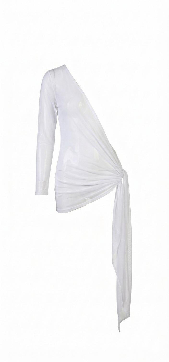 Tek Omuz Yandan Bağlamalı Tunik