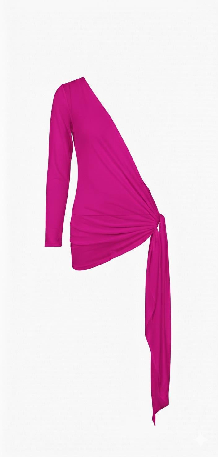 Tek Omuz Yandan Bağlamalı Tunik