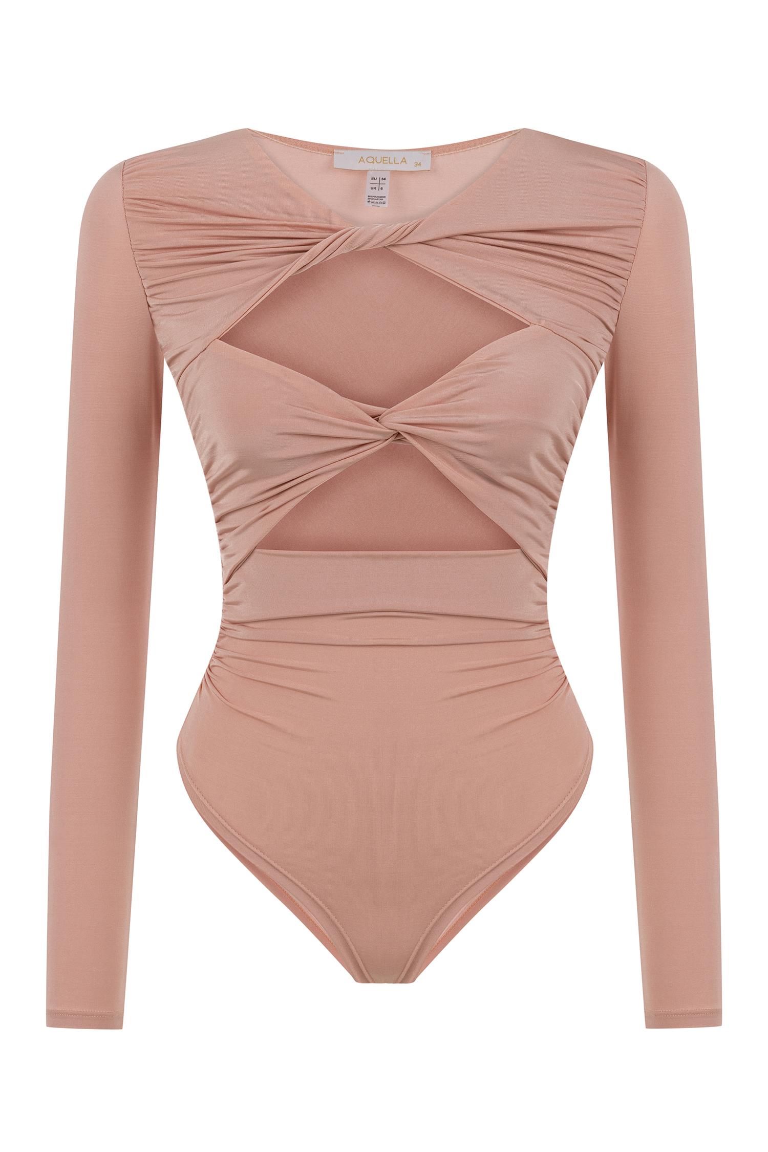 Düğüm Detay Pudra Bodysuit