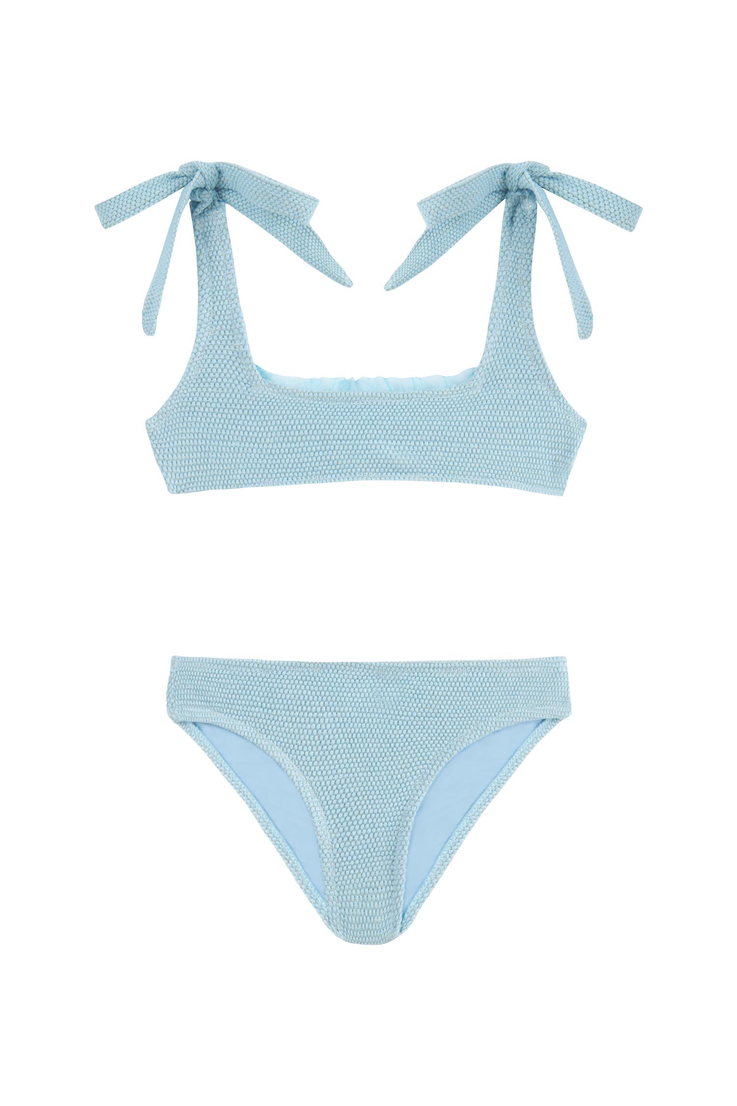 Kız Çocuk Fırfır Detaylı Bağcıklı Bikini Takım