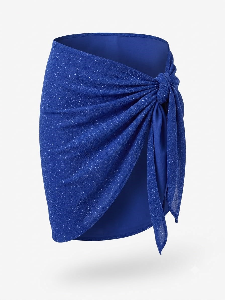Lurex Saks Mavi Pareo