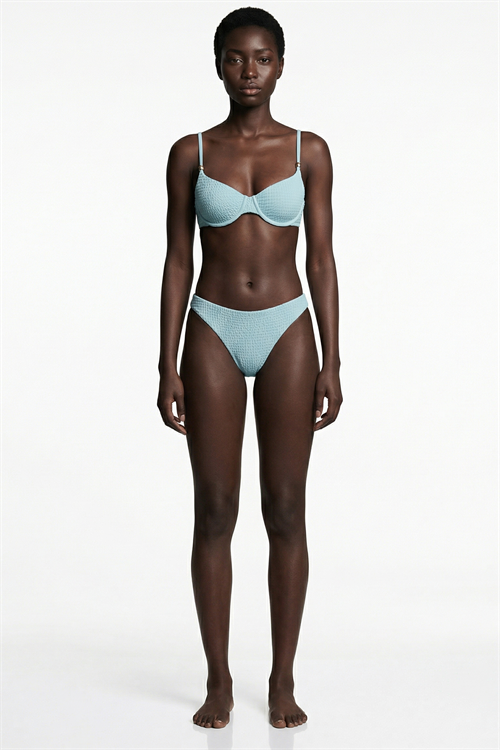Doku Detaylı Bebe Mavisi Balenli Bikini Takım
