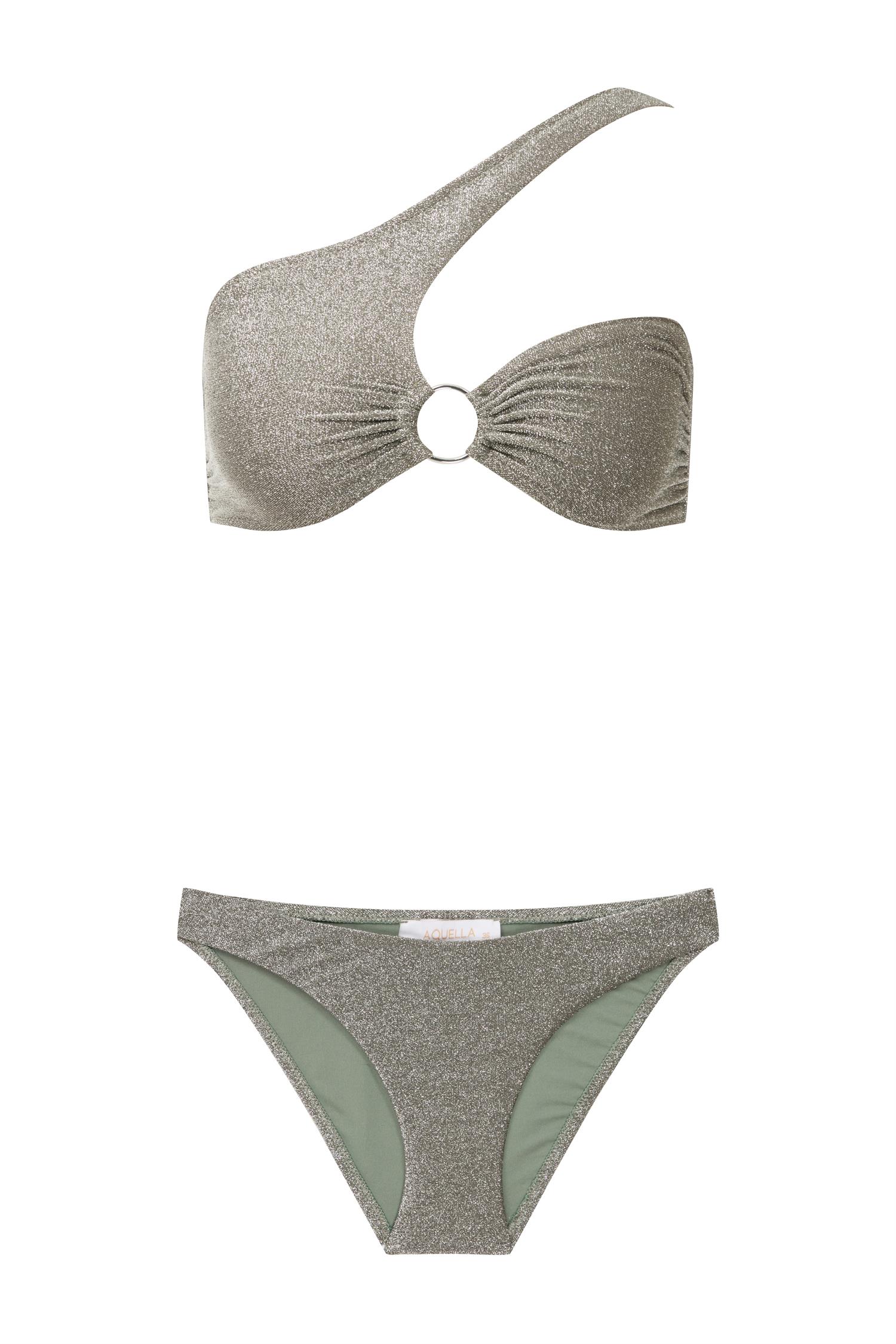 Asimetrik Lureks Haki Bikini Takım