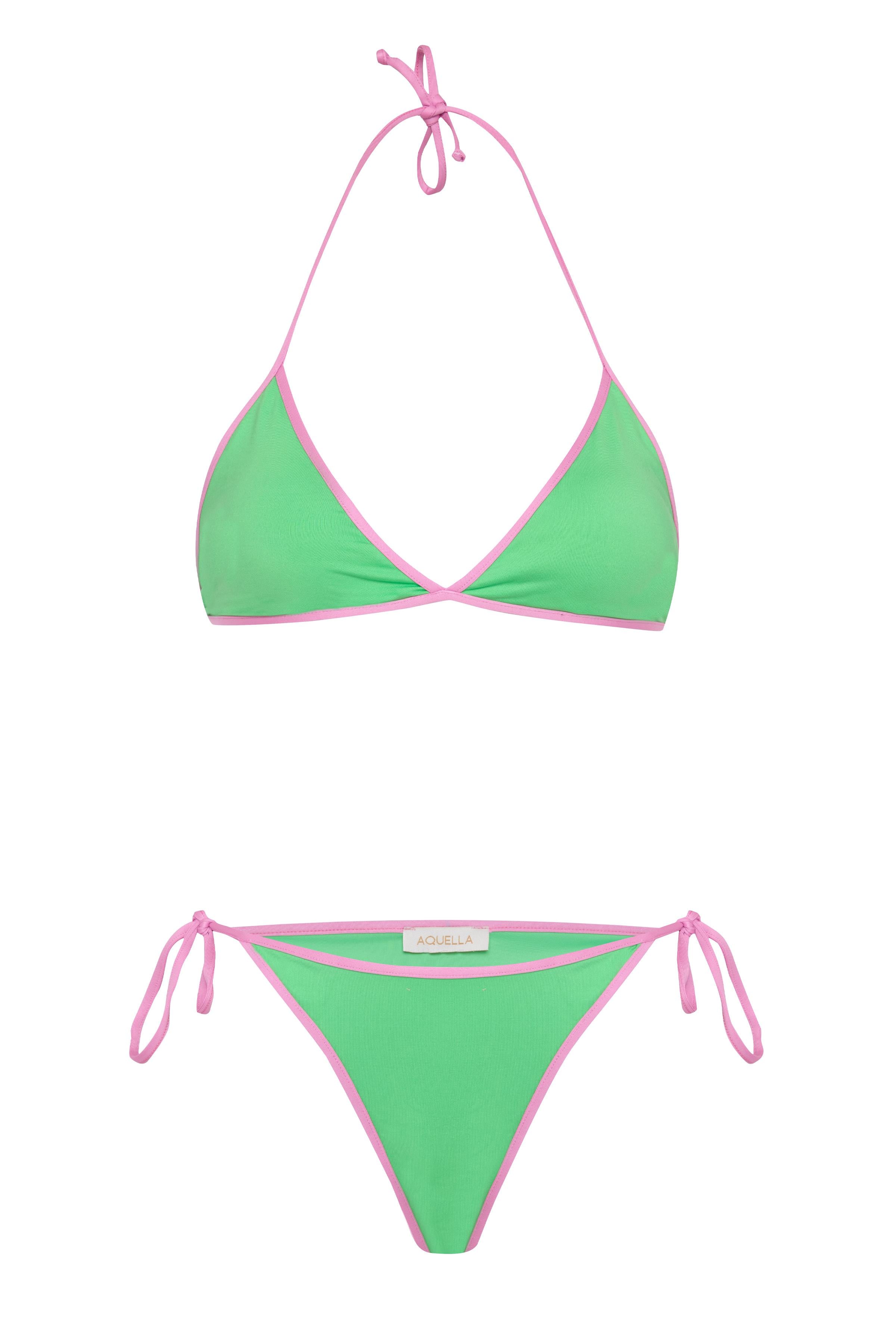 Biyeli Yeşil Üçgen Bikini