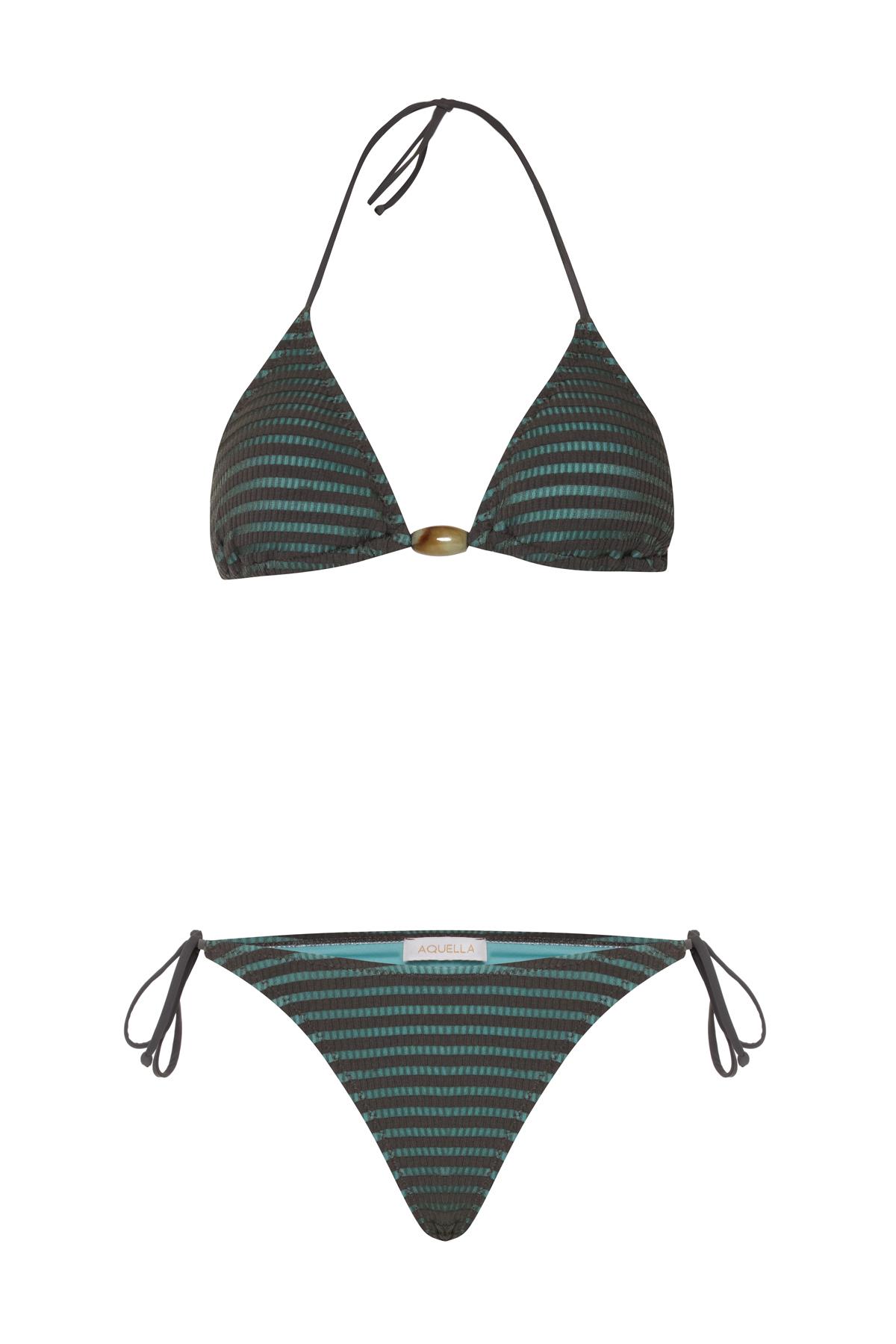 Boncuk Aksesuarlı Üçgen Bikini