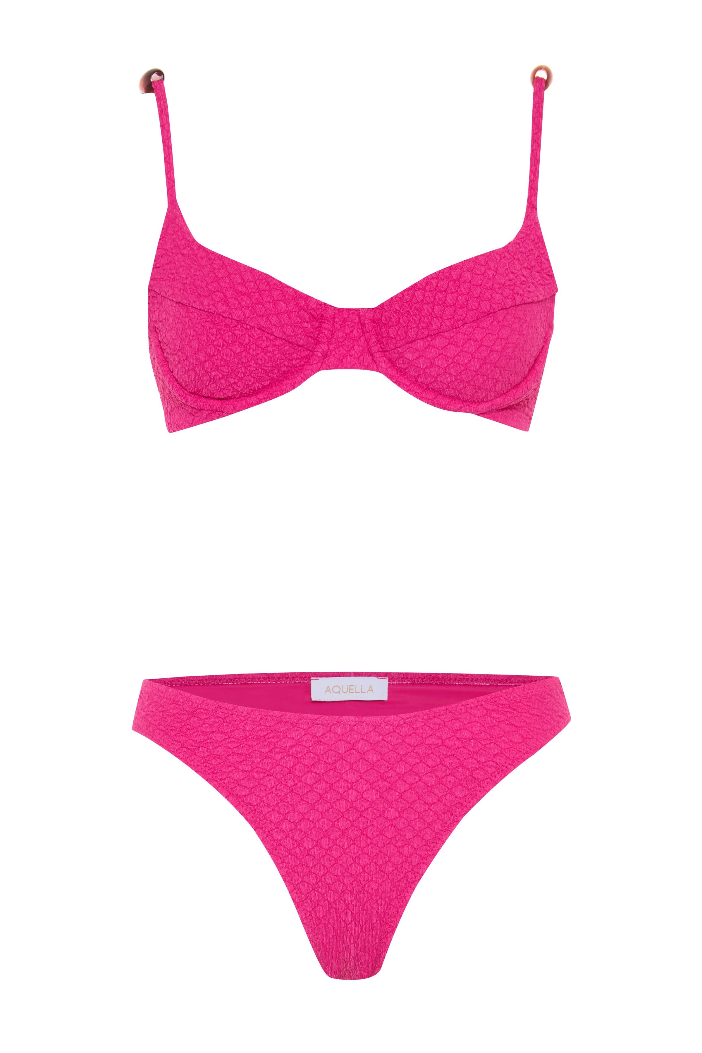 Bürümcük Fuşya Balenli Bikini Takım