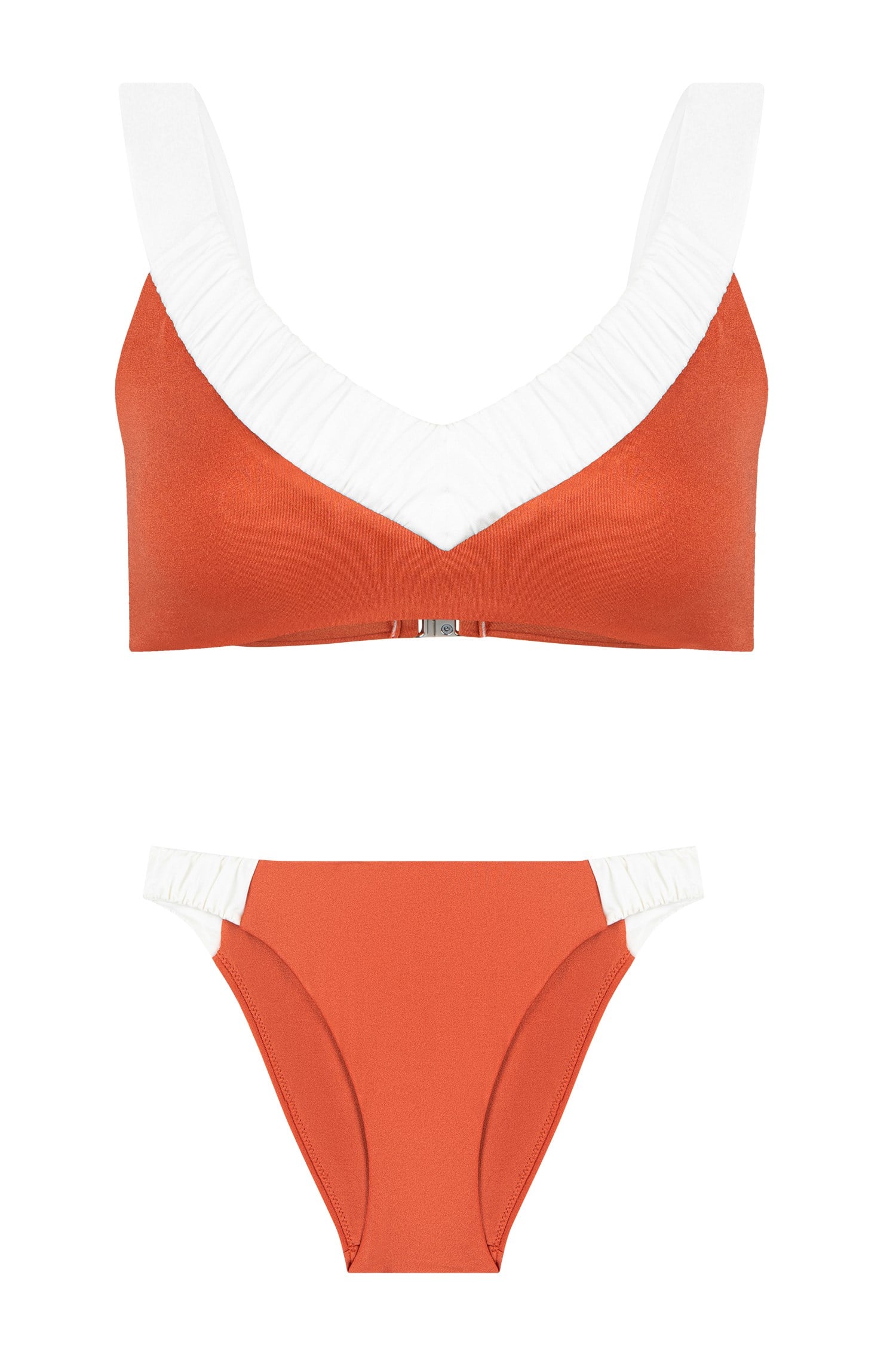 Büzgü Detaylı Kiremit Bikini Takım