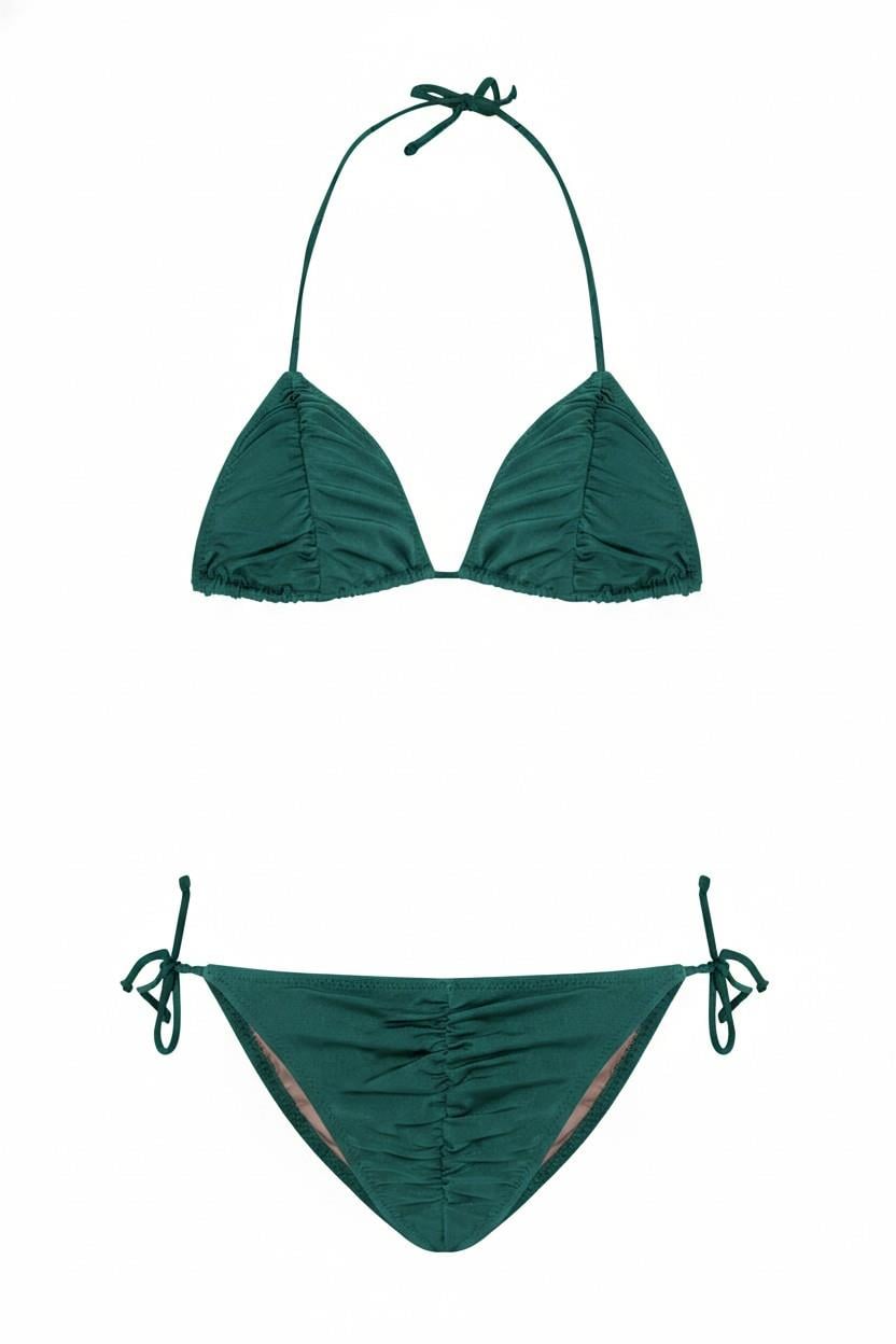 Büzgülü Üçgen Bikini Takım