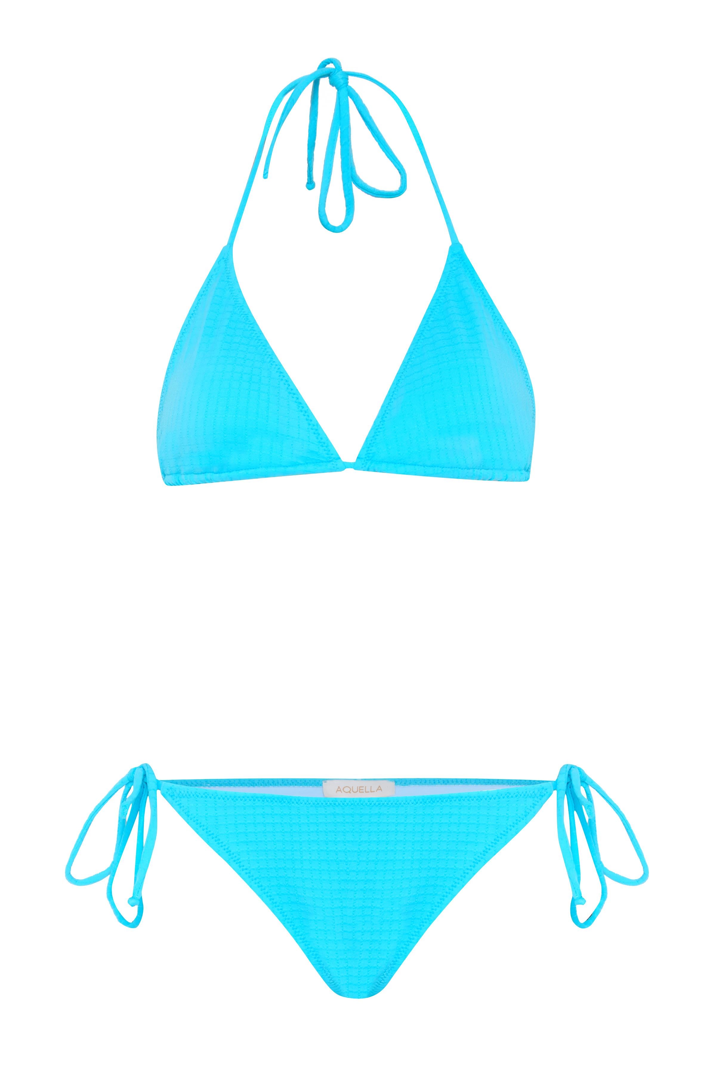 Desenli Arkası Büzgülü Üçgen Bikini